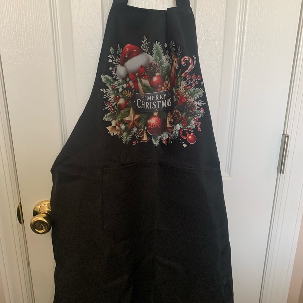Merry Christmas Black Apron